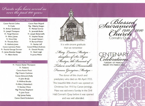 Centenary Mass Leaflet Front Page